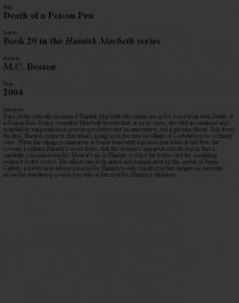 Hamish Macbeth 20 (2004) - Death of a Poison Pen Hamish Macbeth 20 (2004) - Death of a Poison Pen