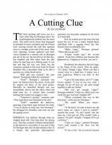 A Cutting Clue By Joe Archibald; Secret Agent X, February, 1936