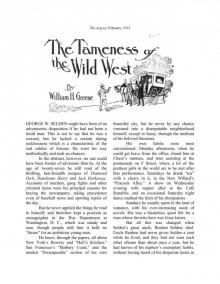 The Tameness of the Wild West by William H