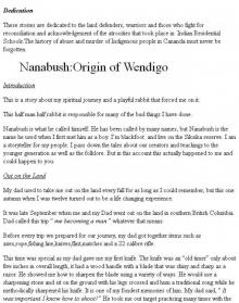 Nanabush: Origins of Wendigo
